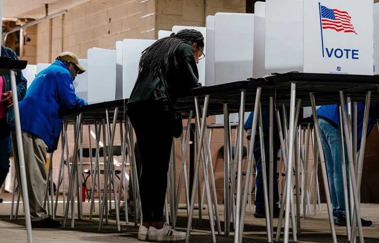 Early voting in Detroit on Sunday, Nov. 3, 2024. Nearly 75 million people have cast early ballots, making their voices heard amid worry about the process, the outcome and democracy itself. (Nick Hagen/The New York Times) XNYT0224 XNYT0224