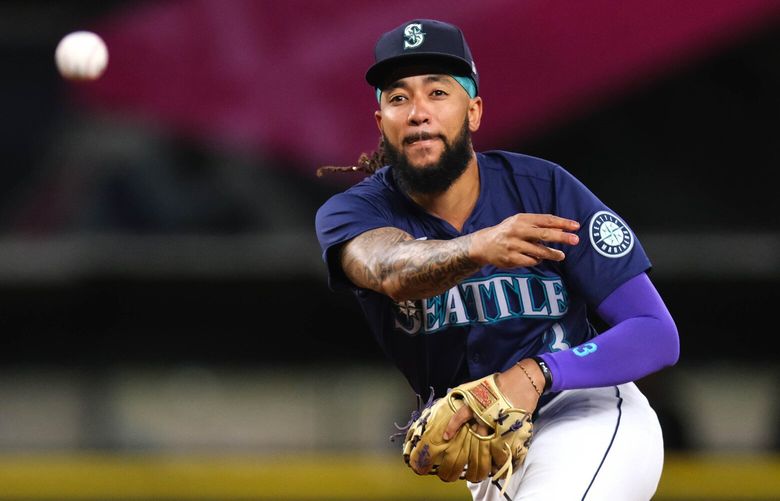 J.P. Crawford retires Chicago’s Nicky Lopez for the first out of the ninth.  The Chicago White Sox played the Seattle Mariners Tuesday, June 11, 2024 at T-Mobile Park, in Seattle, WA. 227060