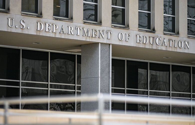FILE — The Department of Education building in Washington, April 4, 2022. Donald Trump said he would use the Department of Education to further his priorities. He also said he would close it. Both options would face difficulties. (Kenny Holston/The New York Times) XNYT0396 XNYT0396