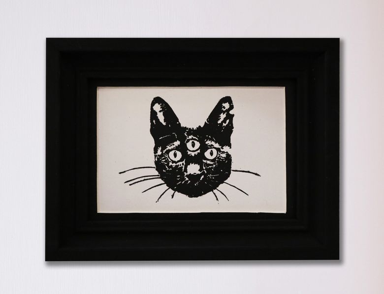 This block print is by local artist Ren Riley. (Courtesy of Ren Riley and Ghost Gallery)
