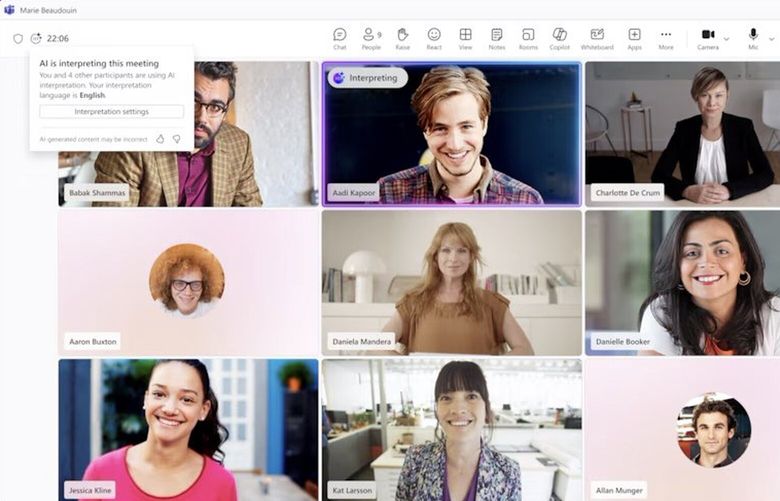 Microsoft Teams has a feature to interpret what people are saying in real time during video conferencing,