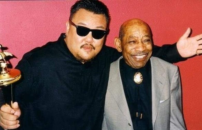 Nes Rodriguez and James Alex Hendrix, father of Jimi Hendrix. (Courtesy of Nes Rodriguez)