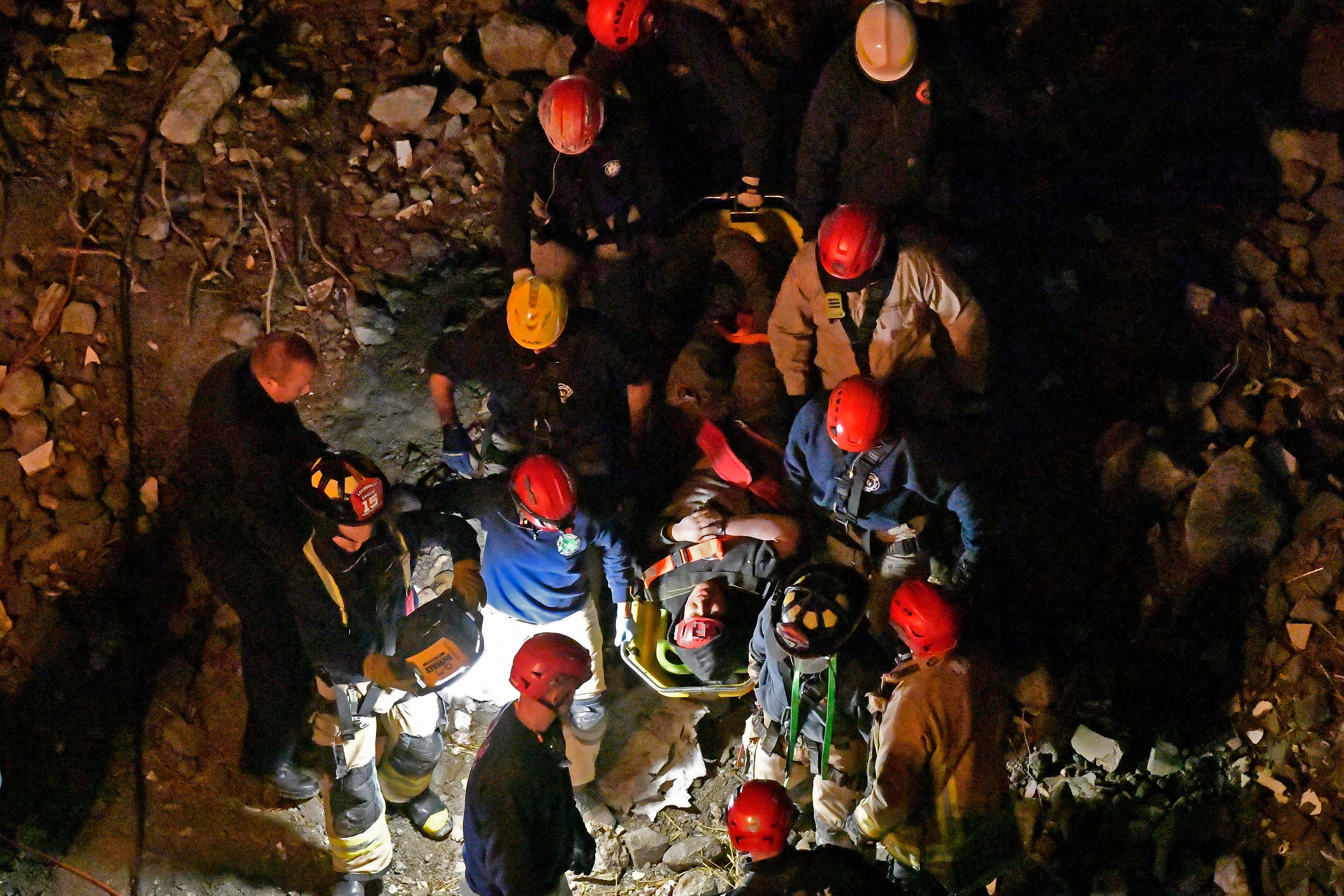 Worker rescued from rubble after construction accident in Kentucky