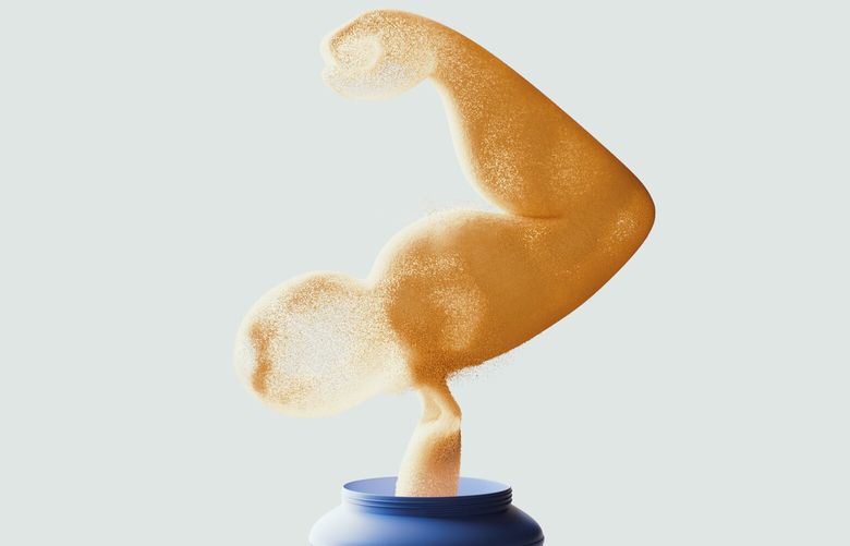 Most people don’t need to consume protein powder, experts say, but it can be useful in certain situations. (Sean Dong/The New York Times) — FOR EDITORIAL USE ONLY WITH NYT STORY PROTEIN POWDER BY ALICE CALLAHAN FOR DEC. 16, 2024. ALL OTHER USE PROHIBITED. XNYT0087 XNYT0087