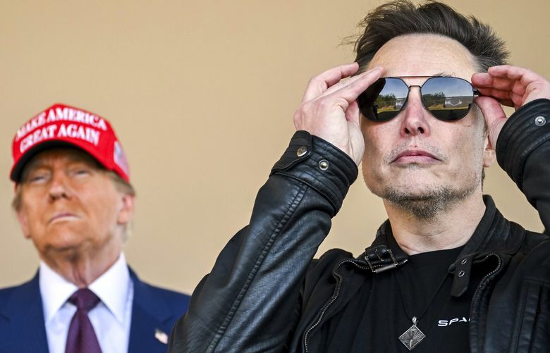 President-elect Donald Trump arrives to watch SpaceX’s mega rocket Starship lift off for a test flight with Elon Musk from Starbase in Boca Chica, Texas, Tuesday, Nov. 19, 2024. (Brandon Bell/Pool via AP) WX607 WX607