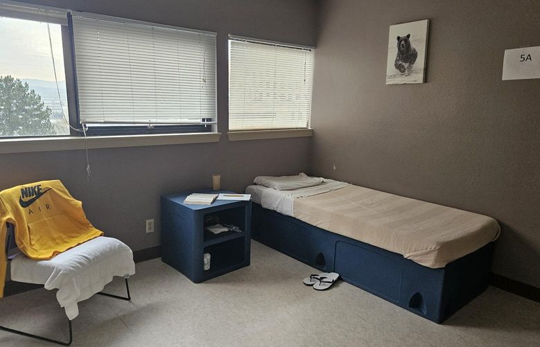A private room at Tacoma Detoxification Center where patients stay up to 3 to 10 days.
