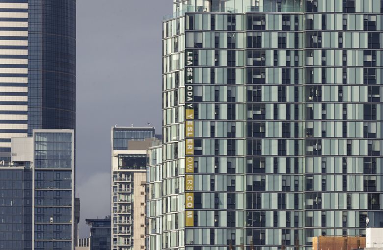 Units in the Yesler Towers are available for lease. (Ellen M. Banner / The Seattle Times)