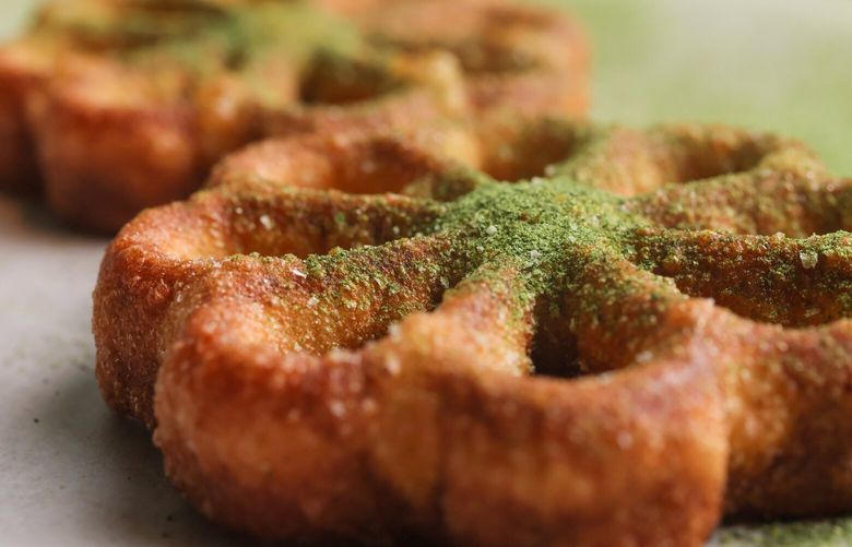 A signature dish, rosette cookie with farmer’s cheese and Walla Walla onion jam at Atoma in the Wallingford neighborhood of Seattle, Washington, on December 17, 2024. 228814