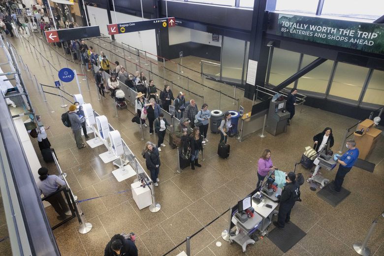 Checkpoint 5 at Seattle-Tacoma International Airport has closed to accommodate construction. (Ellen M. Banner / The Seattle Times, File