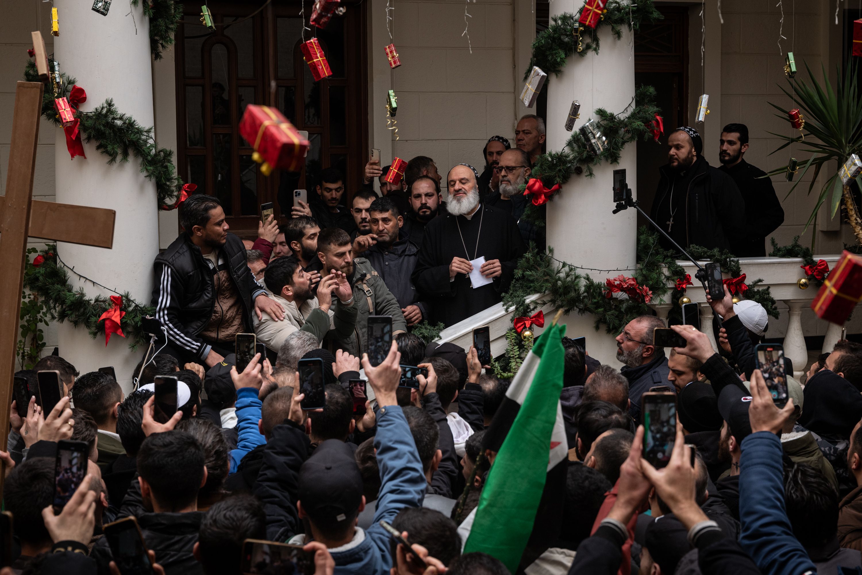 Burning of a Christmas tree in Syria sets off protests