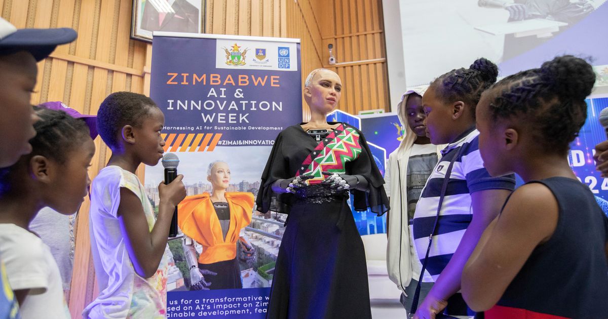 Sophia, a famous robot and global icon of AI, wins hearts at Zimbabwe’s innovation fair Sophia, a famous robot and global icon of AI, wins hearts at Zimbabwe’s innovation fair