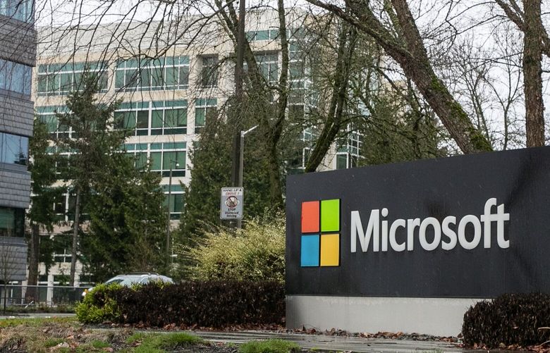 The Microsoft Campus in Redmond, Washington, on Wednesday morning on January 18, 2023. 