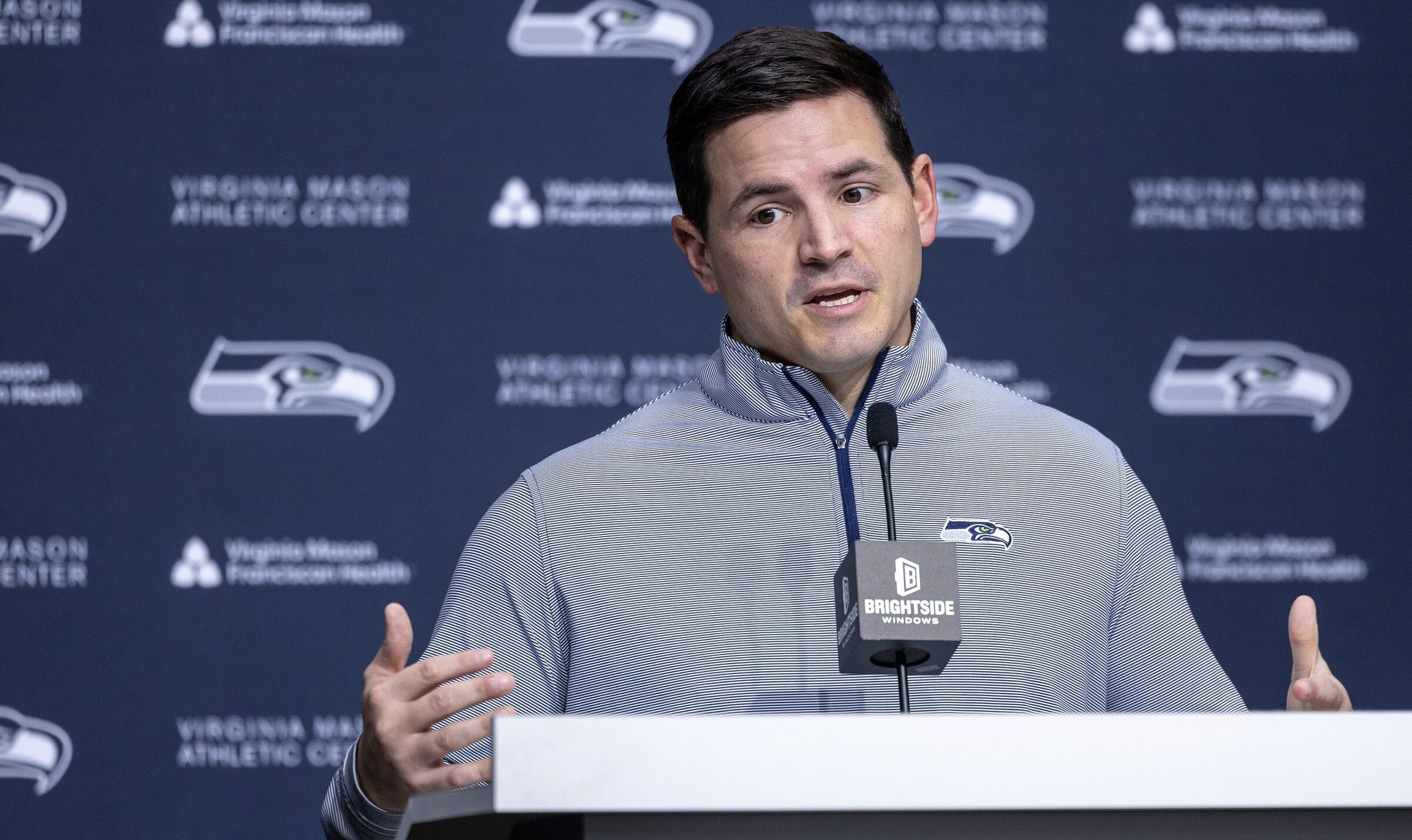Mike Macdonald begins the quest for Seahawks' next offensive coordinator | The Seattle Times