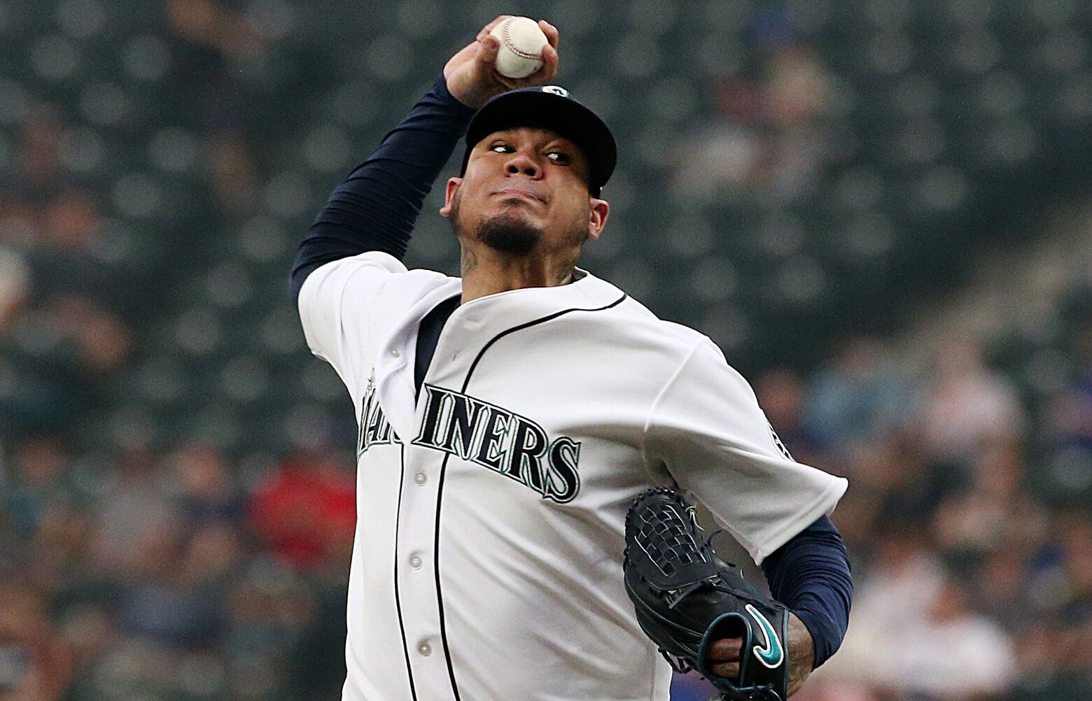 MLB 2012 FELIX HERNANDEZ Tシャツ付き MLB Men's Seattle Mariners Felix Hernandez Road Gray Short Sleeve