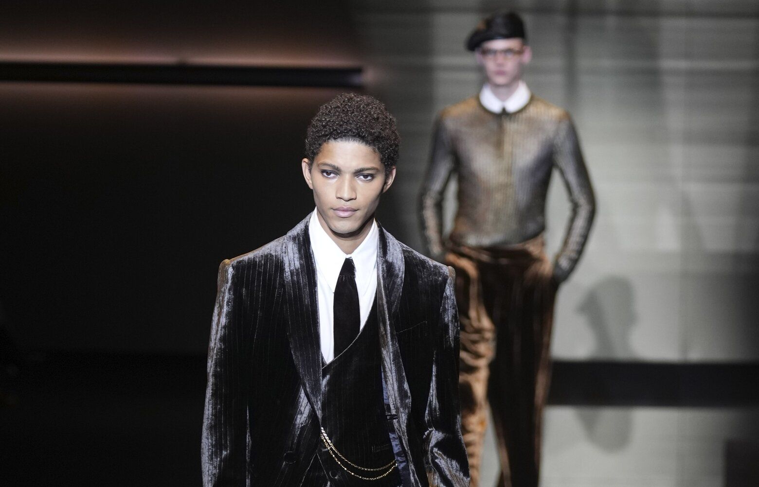 Emporio Armani collection seduces with textures, softness at Milan