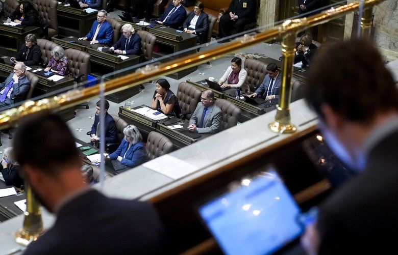 People watch House floor proceedings from the gallery on the first day of the legislative session at the Washington state Capitol, Jan. 8, 2024, in Olympia, Wash. In a busy, 60-day Washington state legislative session, lawmakers made bipartisan strides to address the opioid crisis and tweak policing practices but fell short in getting some of the most anticipated progressive bills across the finish line. The session ended Thursday, March 7 with over 300 bills heading to Democratic Gov. Jay Inslee’s desk.