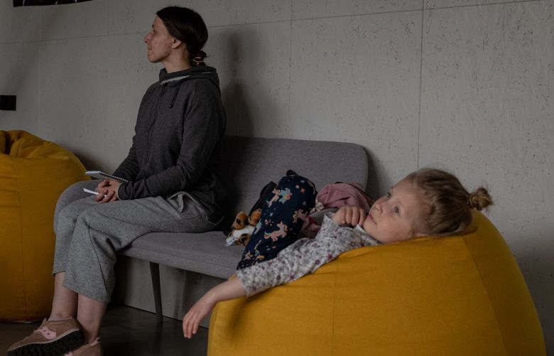 FILE – The wife of an active-duty Ukrainian soldier takes part in a training session at Veteran Hub in Kyiv on May 17, 2023. The organization, which supports veterans and their families, said it had already stopped two major programs after moves by the Trump administration/ (Nicole Tung/The New York Times) XNYT0831