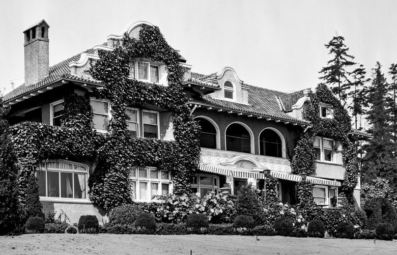 THEN 2: Loch Kelden, ivy-covered in 1926. The three-story, 7,700-square-foot mansion stood on a 50-acre waterfront estate, bordered by old-growth forest. (Courtesy Museum of History & Industry)