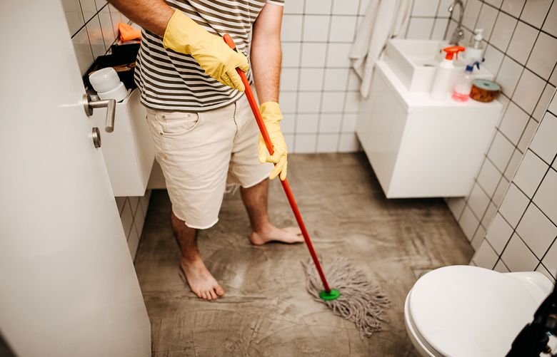 The floor around your toilet deserves scrub-a-dub love, because staphylococcus, coliforms and E. coli can lurk there, too. (Getty Images)