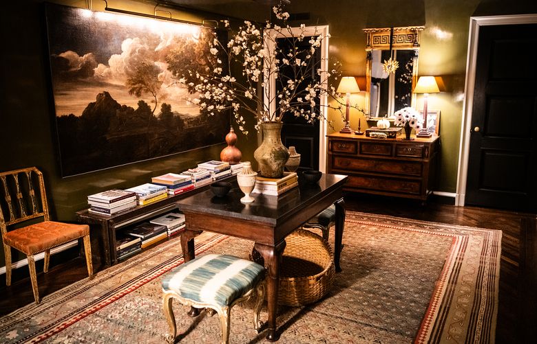 The entrance hall of the couple’s apartment. “You get a sense of what you’re going to see in the rest of the home,” Daniels said. (Graham Dickie/The New York Times)
