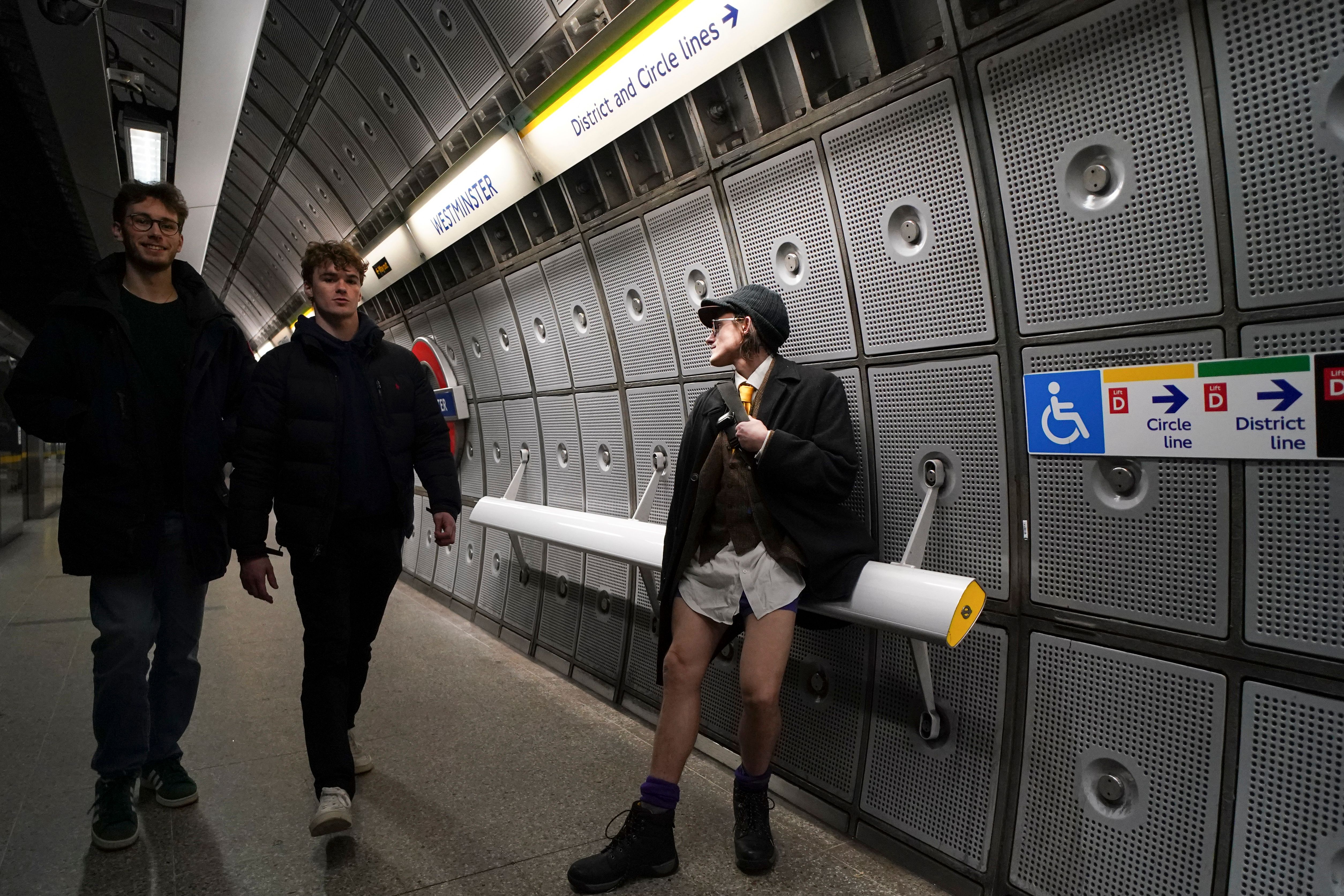 No pants? No problem. London subway riders bare their legs to brighten a gray winter day