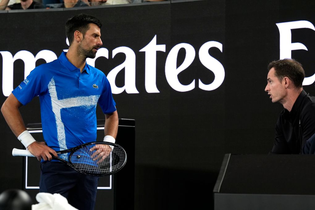 Novak Djokovic and Andy Murray chatted mid-match thanks to the new Australian Open coaches’ box