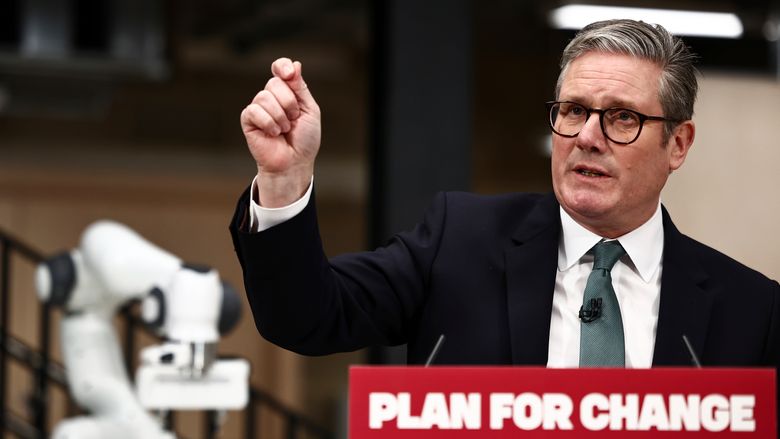 Britain&rsquo;s leader unveils AI strategy, including vow to rip up red 