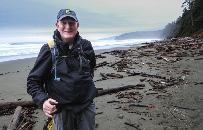 Reporter Elliott Almond wanders Shi Chi Beach with beachcombers John Anderson and Jack Tuttle.

Retired plumber John Anderson runs a popular beachcombing museum in Forks, WA. He and friend Jack Tuttle scour Shi Shi Beach.
Photographed Dec. 12, 2024 228818