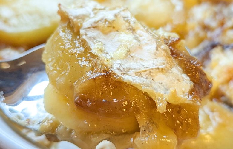If you choose to use the cheese rind, some bites of it will bake up crispy.