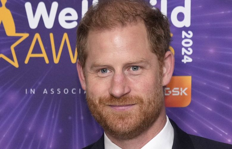 FILE – Britain’s Prince Harry arrives to attend the WellChild Awards ceremony in London, Monday, Sept. 30, 2024. The event celebrates inspirational young people living with serious illnesses.(AP Photo/Kirsty Wigglesworth, File) NY154 NY154
