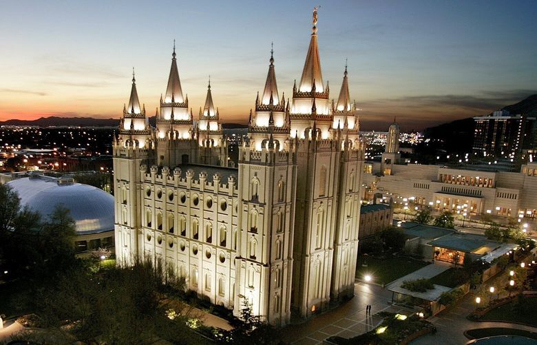 The sun sets behind the Mormon Temple, the centerpiece of Temple Square April 27, 2006, in Salt Lake City. Utah’s hottest tourism destination is Temple Square and the campus around it, headquarters of The Church of Jesus Christ of Latter-day Saints. Covering three city blocks, the church’s grounds in downtown Salt Lake City draw 3 to 5 million visitors a year, the church and the state Office of Tourism said. (AP Photo/Douglas C. Pizac)

SLC901