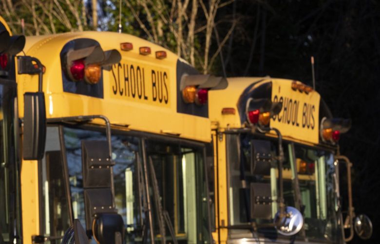 Wahkiakum School District Traffic Director Calvin Grasseth, transportation supervisor in the Wahkiakum School District,  finishes the end of the day in his bus Wednesday, January 25, 2023.  Grasseth wears a number of hats at the school.
 
The Wahkiakum School District is suing the state over the lack of funds it receives to renovate and rebuild its facilities.

The state Supreme Court is about to review the school district’s case against the state which claims  the state isn’t meeting its obligation to fund schools by requiring districts to go through the bond approval system to maintain school building quality. 

 222859