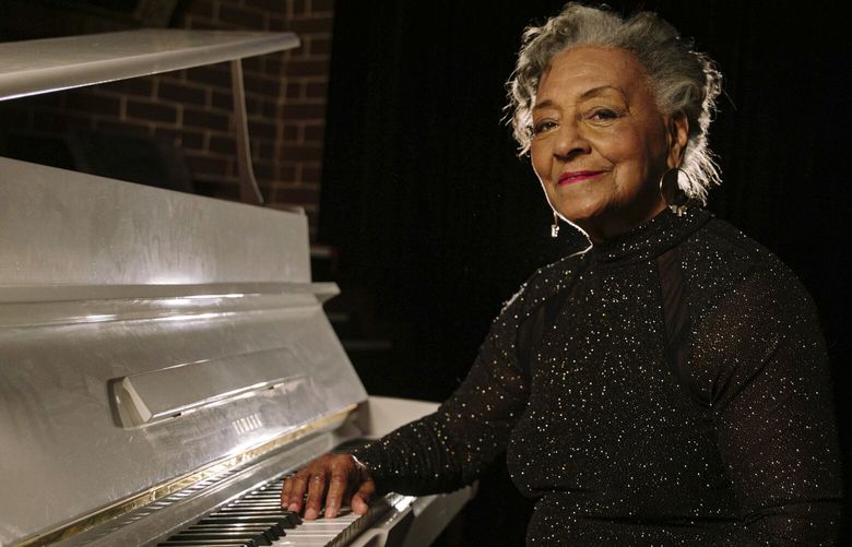 In this photo provided by Jazz Foundation of America, jazz pianist Bertha Hope, who is a member of The Mellon Foundation and Jazz Foundation of America’s inaugural class of Jazz Legacies Fellows, poses for a photo in January 2025, in New York. (Steven Baboun/NativRoots courtesy of Jazz Foundation of America via AP) NYPH501 NYPH501