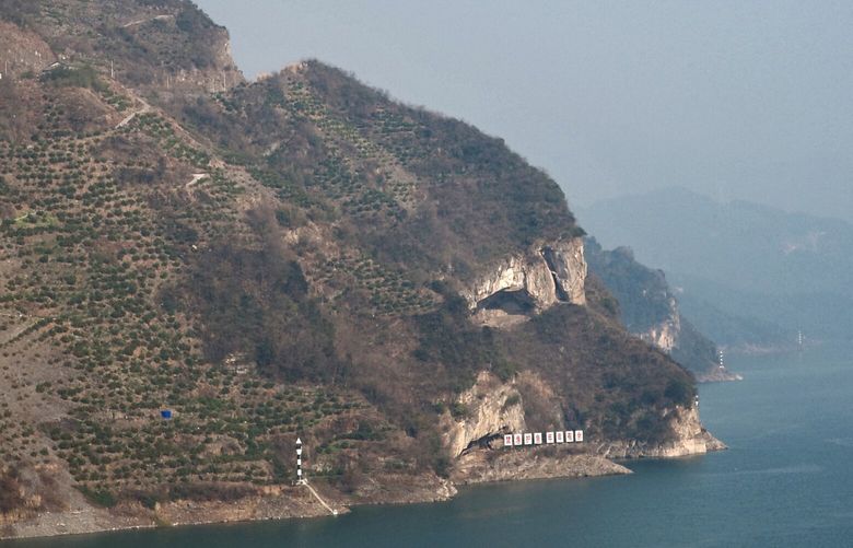 In this photo taken Jan 20, 2025 and released by Guo Qingshan, a view of the “puppy mountain” which went viral over the internet in China seen in Yichang, a city in central China’s Hubei Province. (Guo Qingshan via AP) XHG202 XHG202