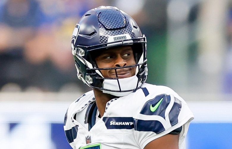 Seattle Seahawks quarterback Geno Smith makes a face after getting sacked on third down during the second quarter Sunday, Jan. 5, 2025 in Inglewood, CA. 228892