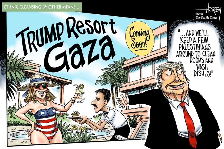 Death? Devastation? Deal! Trump sets his sights on Gaza | The Seattle Times