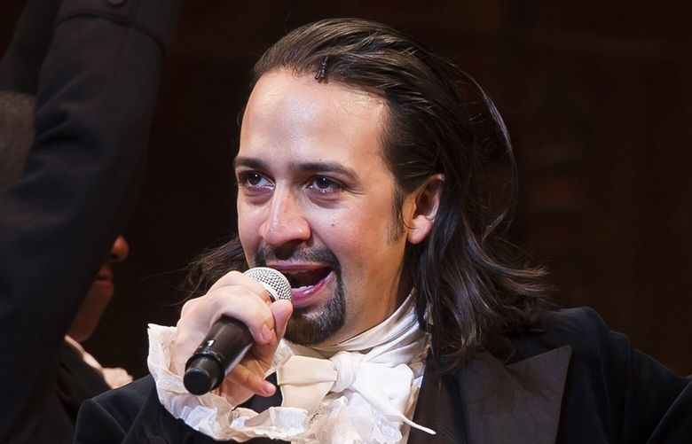 FILE – Lin-Manuel Miranda appears at the curtain call following the opening night performance of “Hamilton” at the Richard Rodgers Theatre in New York, Aug. 6, 2015. (Photo by Charles Sykes/Invision/AP, File) NYSS304 NYSS304