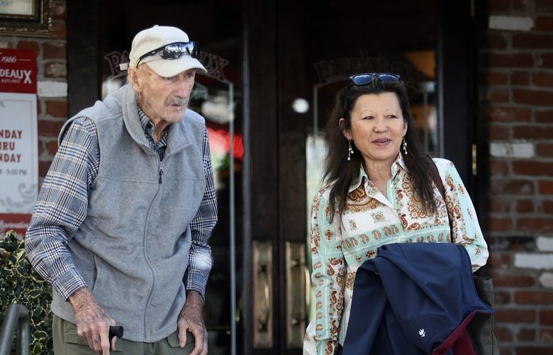Gene Hackman, the screen actor with iconic roles in “The French Connection” and “Superman,” is seen with his wife, classical pianist Betsy Arakawa. They were found dead at their home in Santa Fe, New Mexico. (Imago/ZUMA Press/TNS) 136425865W 136425865W