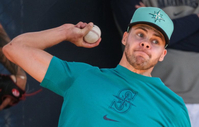 Matt Brash throws a bullpen session Wednesday in Arizona. The Seattle Mariners held Spring Training Wednesday, Feb. 19, 2025 at the Peoria Sports Complex, in Peoria, AZ. 229368