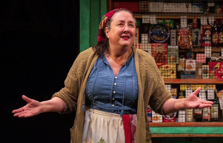 Julie Briskman plays the title character, really a symbol of the old Russia, in Lauren Yee’s new play ‘Mother Russia,’ running at Seattle Rep through April 13.