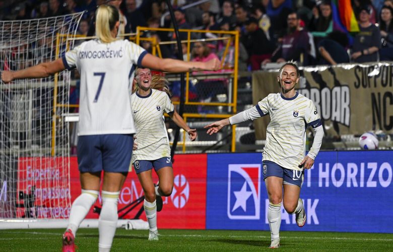 Jess Fishlock made her 200th appearance for the club and scored the opening goal of the night in the 35th minute as Seattle Reign FC defeated the North Carolina Courage 2-1 Saturday March 22, 2025 at First Horizon Stadium in Greensboro, North Carolina.