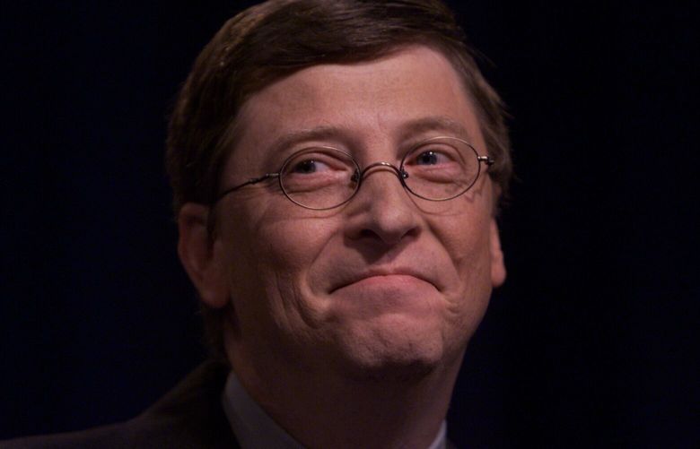 Bill Gates, Microsoft Chairman and CEO, responds to Federal District Court’s findings of fact in antitrust case.    Speakers at press conference include: Bill Gates, Microsoft Chairman and CEO, Bill Neukom, senior vice president for Law and Corporate Affairs and Bob Herbold, chief operating officer.: MICROSOFT CHAIRMAN BILL GATES SPEAKS AT A NEW CONFERENCE AT COMPANY HEADQUARTERS IN REDMOND YESTERDAY AFTER A FEDERAL JUDGE DECLARED THE COMPANY A MONOPOLY. “WE RESPECTFULLY DISAGREE WITH A NUMBER OF THE COURT’S FINDINGS,” GATES SAID.
