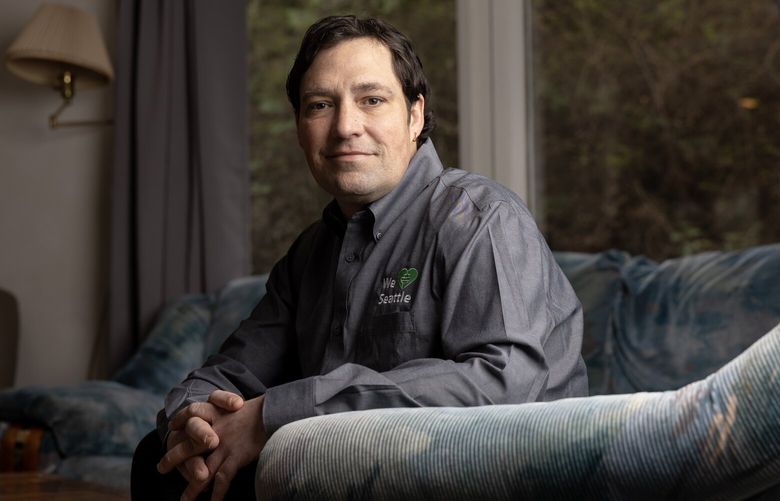 Stephen Dowd, whose path to sobriety from fentanyl has been assisted by a City of Seattle fund for private treatment, poses for a portrait on Wednesday, March 19, 2025, in Kirkland.