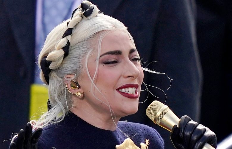Lady Gaga sings the national anthem at the inauguration of U.S. President-elect Joe Biden on the West Front of the U.S. Capitol on Jan. 20, 2021, in Washington, DC. (Drew Angerer/Getty Images/TNS) 138405320W 138405320W