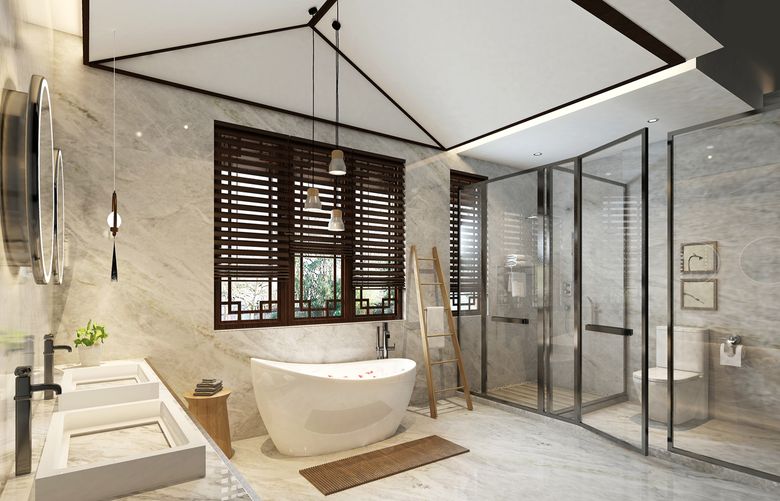 The term wet room generally refers to a room-within-a-room in a primary (or large) bathroom. (Getty Images)