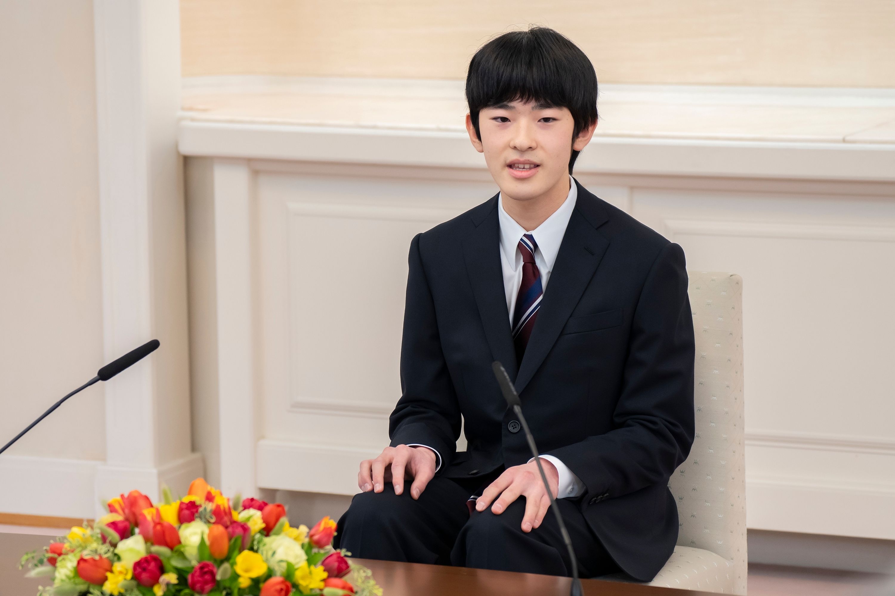 Japan's 18-year-old Prince Hisahito says he'll balance royal