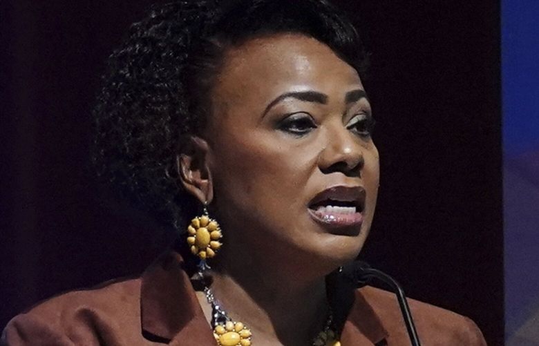 FILE – Bernice King daughter of Martin Luther King Jr., speaks during a news conference at the King Jr Center Thursday, Jan. 4, 2024, in Atlanta. (AP Photo/John Bazemore, File) NYBZ425 NYBZ425