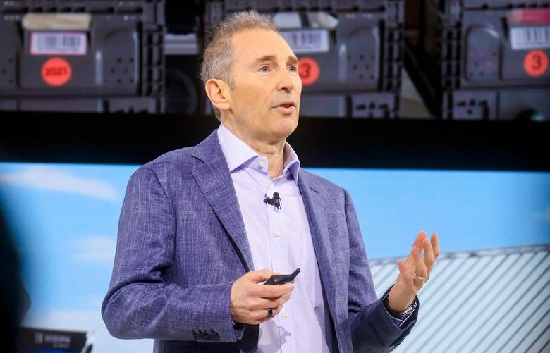 Andy Jassy, chief executive officer of Amazon, speaks during an event, Feb. 26, 2025, in New York. Amazon has rebooted Alexa with artificial intelligence, marking the biggest overhaul of the voice-activated assistant since its introduction over a decade ago.