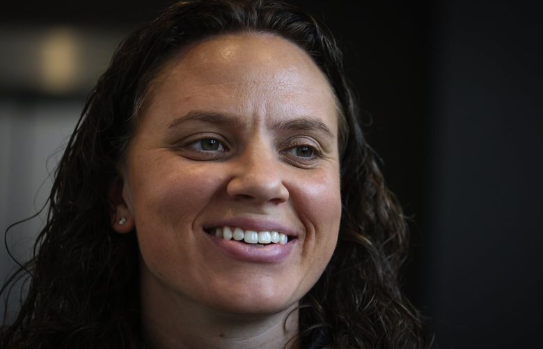 Seattle Storm General Manager Talisa Rhea attends a free youth basketball clinic, Sunday, Feb. 16, 2025, in Seattle, to promote the importance of mental health and the positive impact sports can have on young athletes.