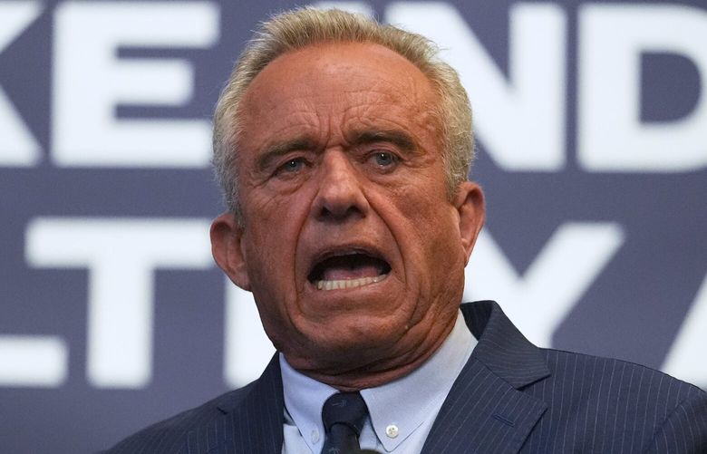 U.S. Health and Human Services Secretary Robert F. Kennedy, Jr speaks during a Make Indiana Healthy Again initiative event in Indianapolis, Tuesday, April 15, 2025.  (AP Photo/Michael Conroy) INMC222 INMC222